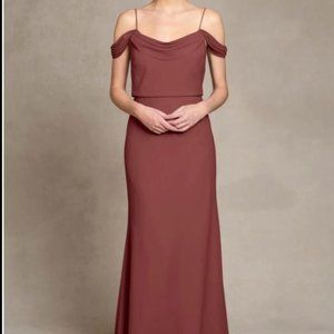Jenny Yoo Cinnamon Rose Sabine Formal Bridesmaid Dress Womens 2 Off The Shoulder